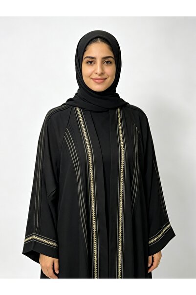 Bleco Elegant Line Embroidered Loose-Fit Outer Abaya
