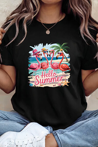Sarah's Boutique Women's T-shirt – 100% cotton – Flamingo Beach