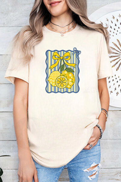 Sarah's Boutique Women's T-shirt – 100% cotton – Lemon Stripes
