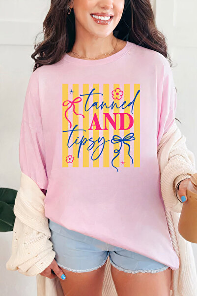 Sarah's Boutique Women's T-shirt – 100% cotton – Tanned Stripes