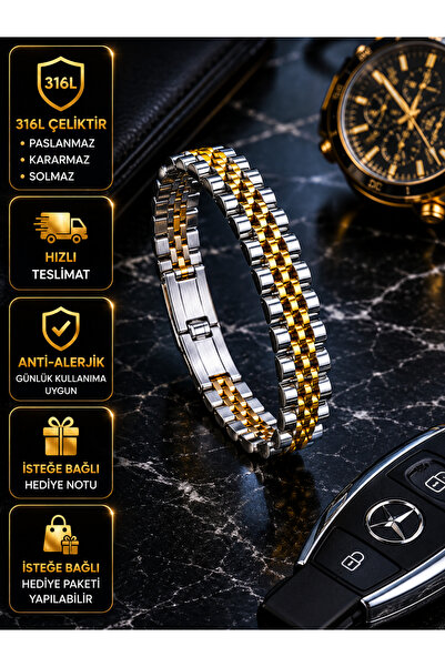PURE BERRY Men's Vip Steel Bracelet 316L Stainless