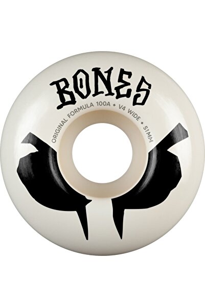 Bones 100s Og Formula Skateboards White 51MM V4 100A Wheels
