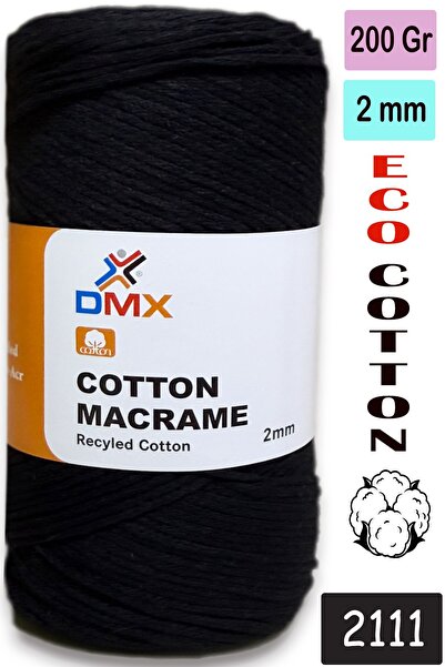 Diva İplik DMX 2 mm - Premium pamučni makrame konopac - pamučni lanac za makr...