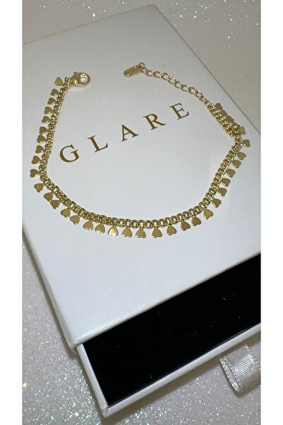 GLARE JEWELRY CO Heart-Shaped Chain Dangle Steel Bracelet 15+5cm cm Brand Gua...