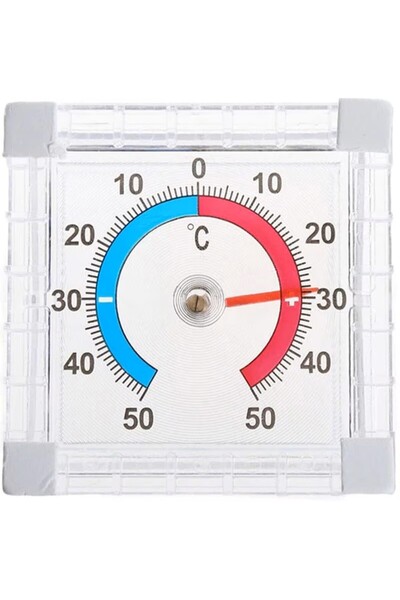 Ayawaska Termometru exterior analog pentru fereastra, transparent, autoadeziv...