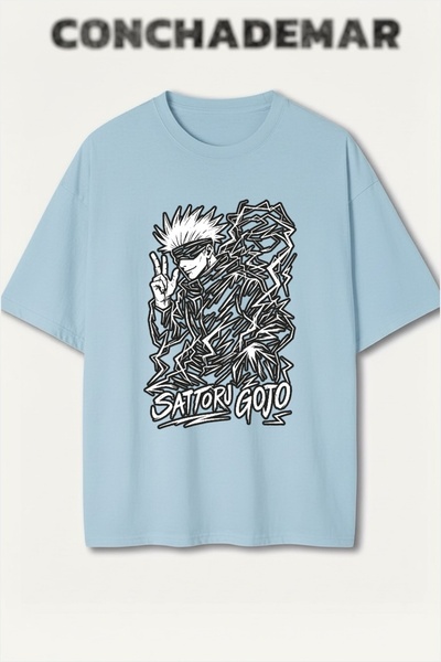 Vordevia Sattoru Gojo Printed Colorful Oversize T-Shirt Printed Premium Overs...
