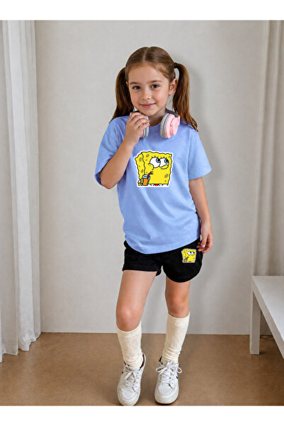 LORVEX Children's Shorts Set Girls (Shorts - T-Shirt) Printed Summer Sports C...