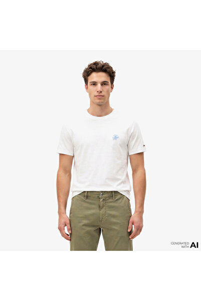 Tommy Hilfiger Swimshop Erkek Beyaz T-Shirt