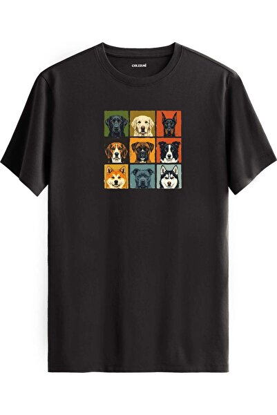 Colermi Retro Dog Collage Design T-Shirt
