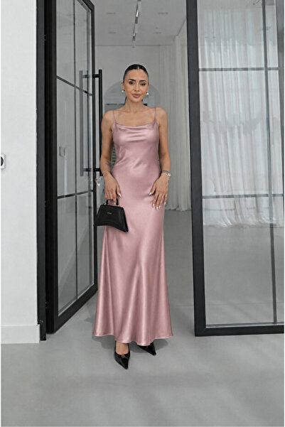 Noi Belis Maxi Length A-Line Satin Fabric Strap Woven Dress Ss26El0045