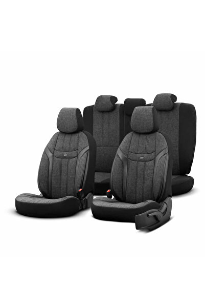 AMIO Set huse scaune PREMIUM, Universale, fractionate OTOM SWAN 501 negru