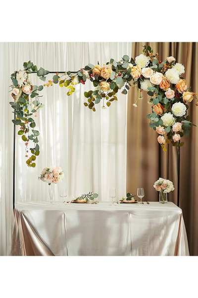 TAPIT Metal Arch Backdrop Stand with Clamps Adjustable Over The Table Rod Sta...