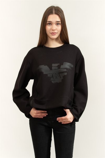 Emporio Armani Kadın Bisiklet Yaka Sweatshirt Siyah