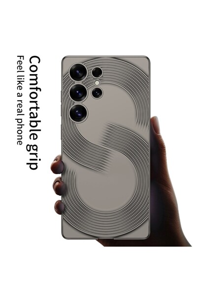 Rivor Samsung Galaxy S25 Ultra Uyumlu Kılıf Kamera Çıkıntılı Ultra İnce S Desenli Darbe Emici Sert PC Kapak