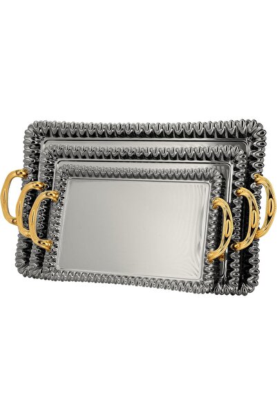 Generic Amalia serving tray set with side handles, modern and elegant design ...