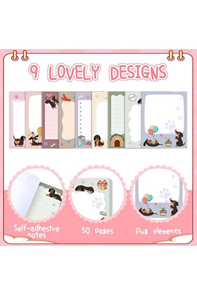 Arabest 9 Pads Cute Sticky Notes, Animal Sticky, 8 x 10 cm,Colored Adhesive M...