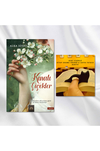 Arkadya Yayınları KINALI ÇİÇEKLER / KEDİ FİGÜRLÜ KİTAP OKUMA YÜZÜĞÜ & SAYFA T...