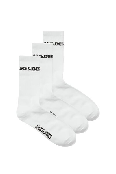 Jack & Jones Set de 3 perechi de șosete, bărbați, JACMELVIN, Alb, Universal