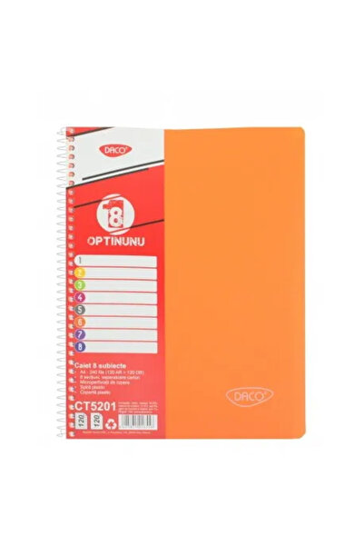 Daco Set of 2 A4 notebooks with 8 subjects 240 sheets (120 Squared-120 Lined)