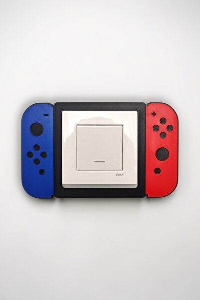 tredblock Retro Oyun Konsolu Temalı Işık Anahtarı Süsü - Mavi Kırmızı Gamepad...