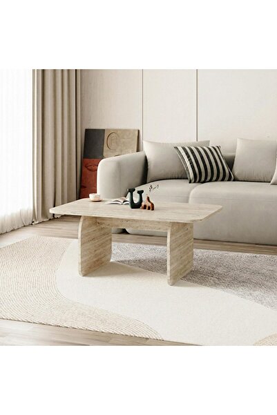 Mourah Home Pietra Coffee Table 100cm W - Travertine