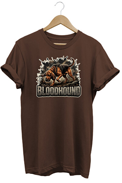 WİDİ Unisex Basset Hound Printed T-Shirt - Hunter Dogs Series Crew Neck Cotto...
