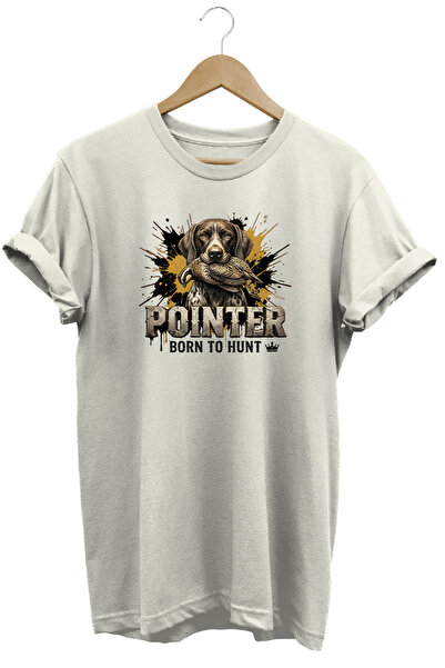 WİDİ Unisex Pointer Hunt Printed T-Shirt - Hunter Dogs Series Crew Neck Cotto...