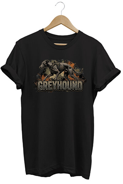 WİDİ Unisex Grey Hound Printed T-Shirt - Hunter Dogs Series Crew Neck Cotton ...