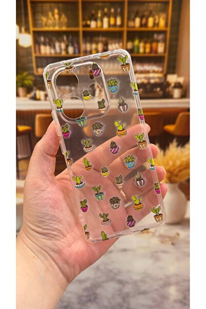 Vip Case Redmi Note 14 Uyumlu Kaktüs Desenli Şeffaf Darbe Emici Kamera Koruma...