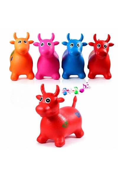 Zenorius Animalut Gonflabil pentru Sărit 50×40×25cm, din Cauciuc, Model Văcuț...