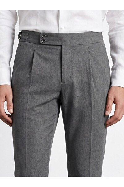 BASEL.CO Old Money Fabric Trousers with Adjustable Waist Detail