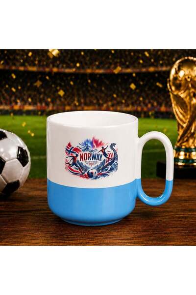 Bk Gift كأس مبهجة باللون الأزرق بتصميم كأس العالم 2026 بتصميم مشجعي النرويج