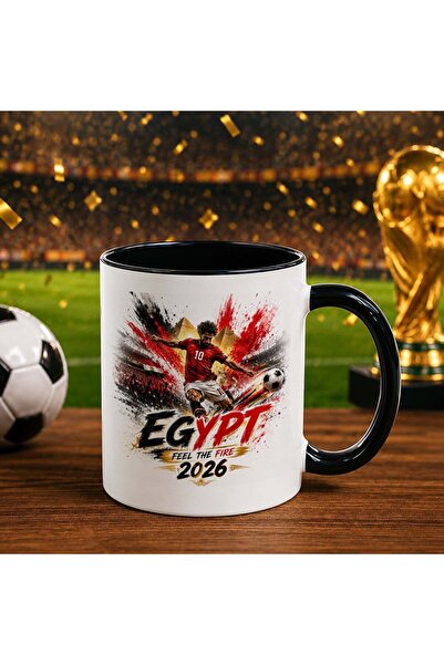 Bk Gift Black Trophy Cup with Egypt Fan Theme 2026 World Cup Design