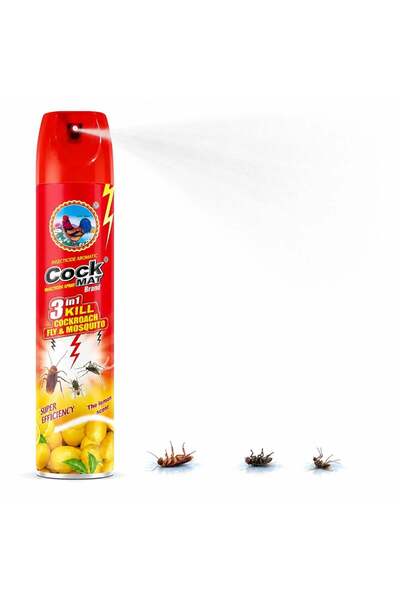 Zenorius Spray Anti-Insecte Cock Mat 400ml, 3 în 1 cu Aromă Lămâie, pentru Gâ...