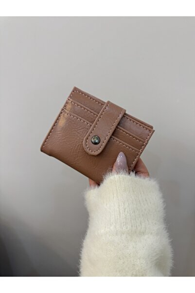 PurpleART Women's Tan Multi-Compartment Snap Fastener Mini Leather Wallet and...
