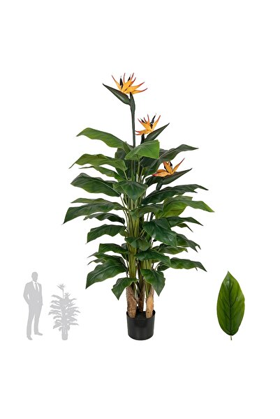 Roberto Rossi Planta artificiala H150cm Strelitzia reginae cu 48 frunze si 3 ...