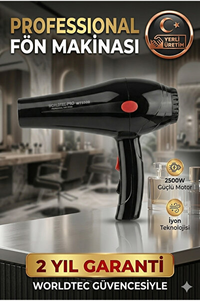 Worldtec Professional Kuaför Fön Makinası WT-5500 Pro (YENİ)