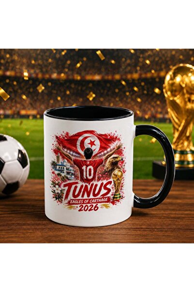 Bk Gift كأس أسود بتصميم كأس العالم 2026 بتصميم مشجعي تونس