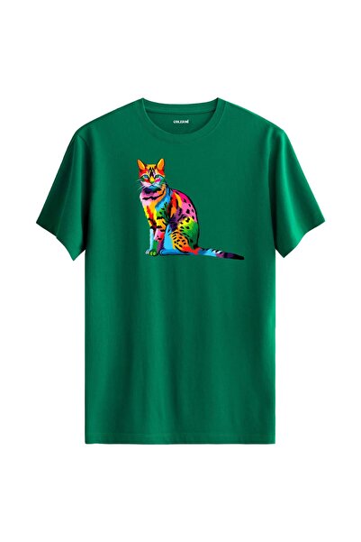 Colermi Colorful Milo Cat Printed T-Shirt