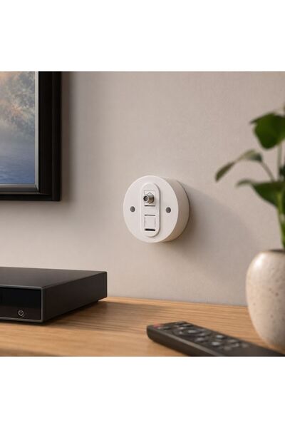 Ovivo Electric Ovivo Xone Nemliyer Sıva Üstü Beyaz F Konnektörlü Uydu Prizi