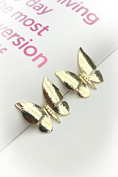 roshel Gold color butterfly figure earrings