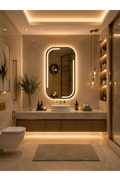 DKN Mirror Flow Ledli Dekoratif Banyo Aynası - Dokunmatik Dimmerli - Şişecam ...