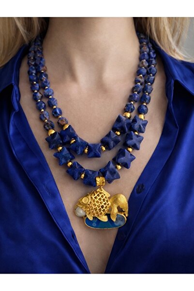 Takkı by Handan Lapis taşı tasarım kolye.