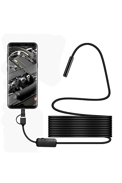 Munico 5 Metre 3'ü 1 Arada TYPE-C USB android cep telefonu endoskopik alet ka...