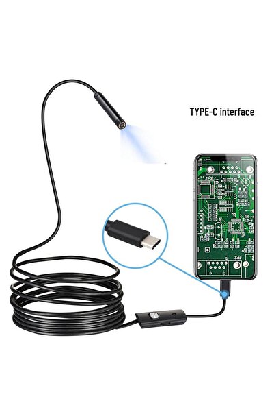 Munico 5 Metre Boru Denetimi ve Oto Tamiri İçin Type C HD Su Geçirmez USB End...