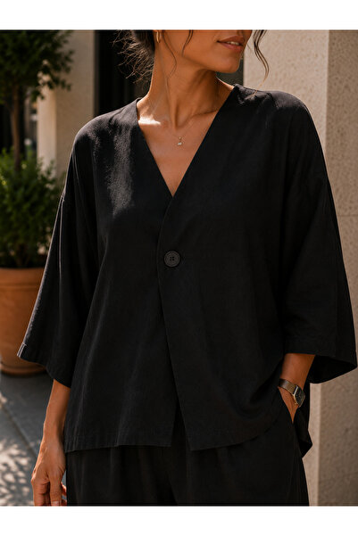 get crazy collection Kadın Oversize Kimono Ceketli Takım