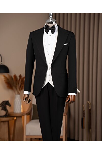 TerziAdemAltun İtalyan stil slim fit erkek sivri yaka ceket yelek pantolon da...