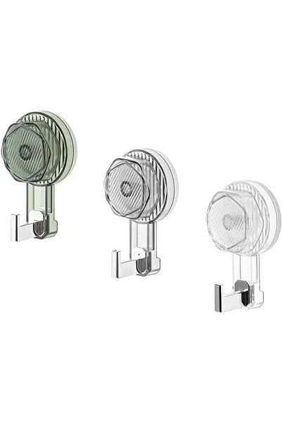 Arabest 3 PCS Powerful Vacuum Suction Cup Hook, Reusable, Clear Plastic Sucti...