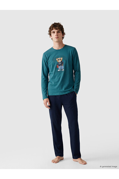 LC Waikiki Esvab • Modern & Distinctive Standard Fit Teddy Printed Men's Paja...