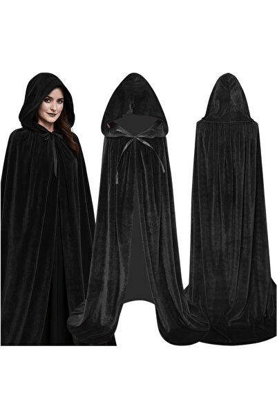 Korbi Pelerina De Vrajitoare, Korbi, Negru, L, 155x32 cm, Gluga, Material Usor